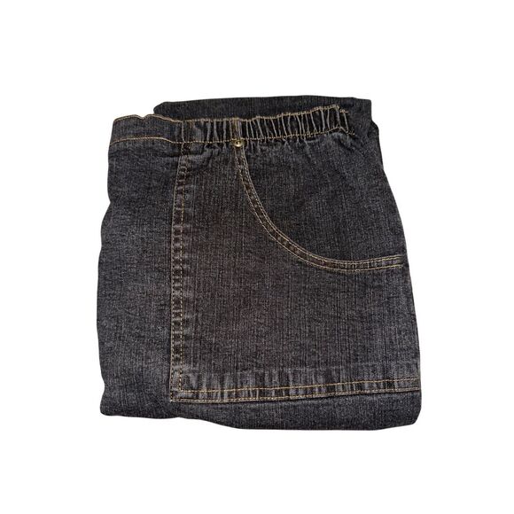 Denim & Co Womens 2X How Timeless Pull On Pants Black Pockets Straight Leg NWT - Picture 1 of 8